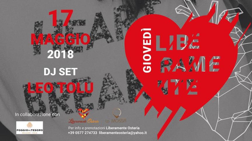 Siena, Liberamente Osteria: 17/05 “Giovedì Liberamente”