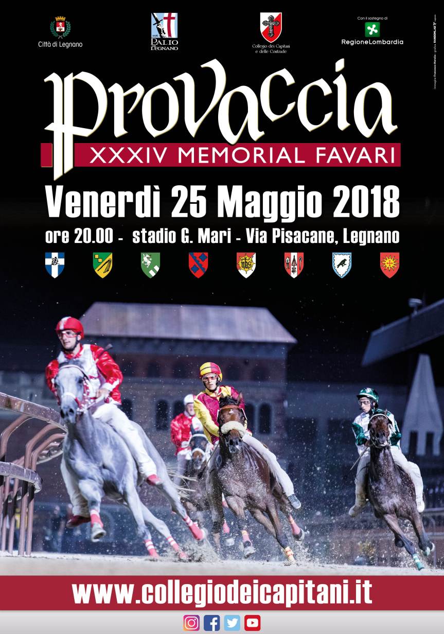 Palio di Legnano: Oggi 25/05 alle ore 20 si corre il 34esimo “Memorial&nbsp;Favari”