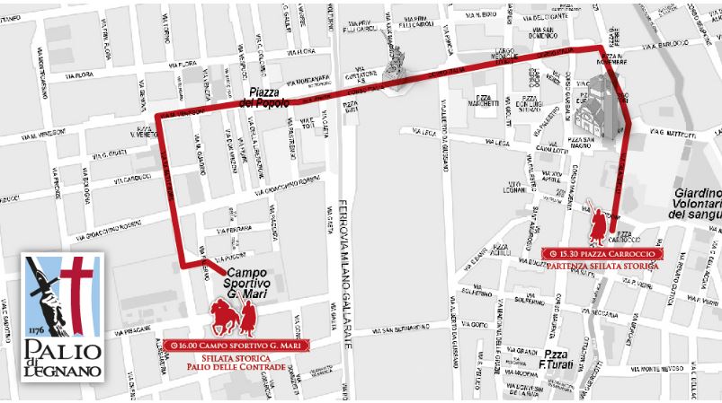 Palio di Legnano: Percorso della&nbsp;Sfilata