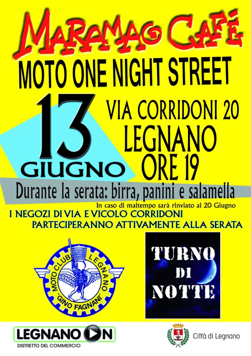 Legnano: Torna la Moto One Night Street al Café Maramao