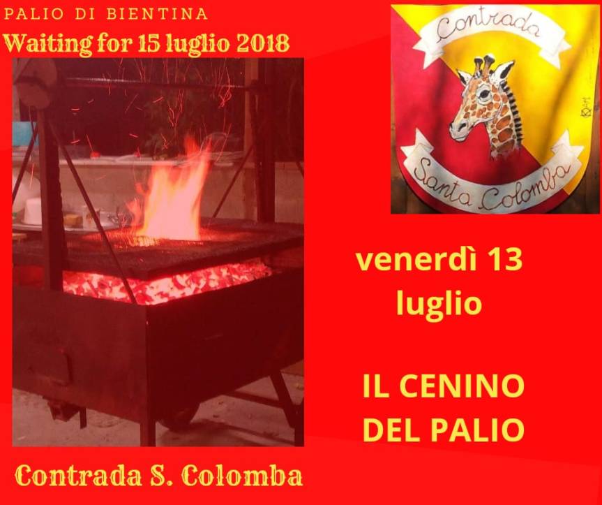 Palio di Bientina, Contrada Santa Colomba: 13/07 “Il Cenino del&nbsp;Palio”