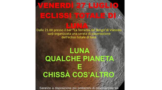 Asti, Eclissi di Luna: A Viatosto un punto di osservazione con il Gruppo Astrofili&nbsp;Astigiani