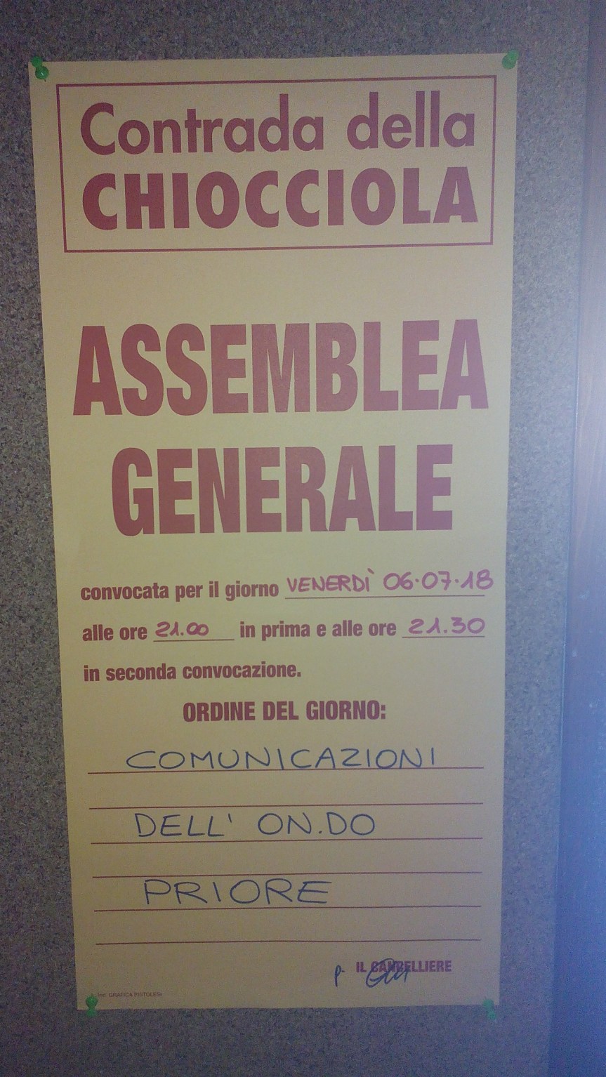 Siena, Contrada della Chiocciola: 06/07 Assemblea&nbsp;Generale