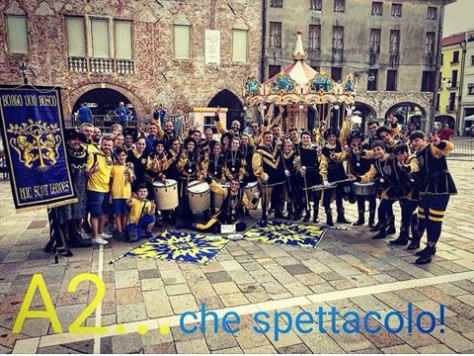 Palio di Asti: Ad Este trionfa Asti. I Gruppi sbandieratori e musici di San Pietro e Don Bosco vanno in&nbsp;A2!!