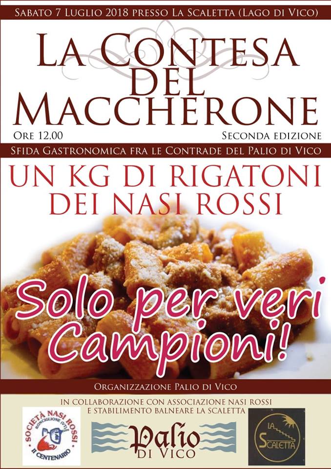 Palio di Vico: Stasera 07/07 “La Contesa del Maccherone”