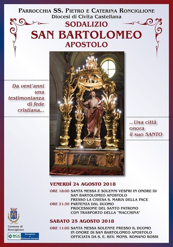 Palio di Ronciglione:  24-25/08 Sodalizio San Bartolomeo&nbsp;Aspostolo