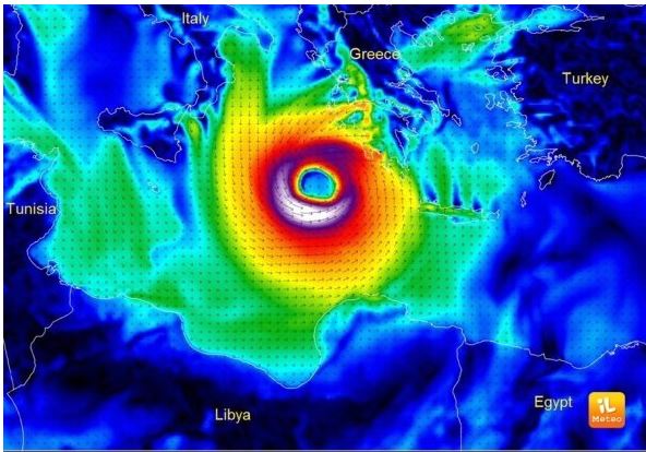 Italia, Meteo, L’uragano “Medicane” sta arrivando al largo della Sicilia: «La più grande tempesta di sempre del&nbsp;Mediterraneo»