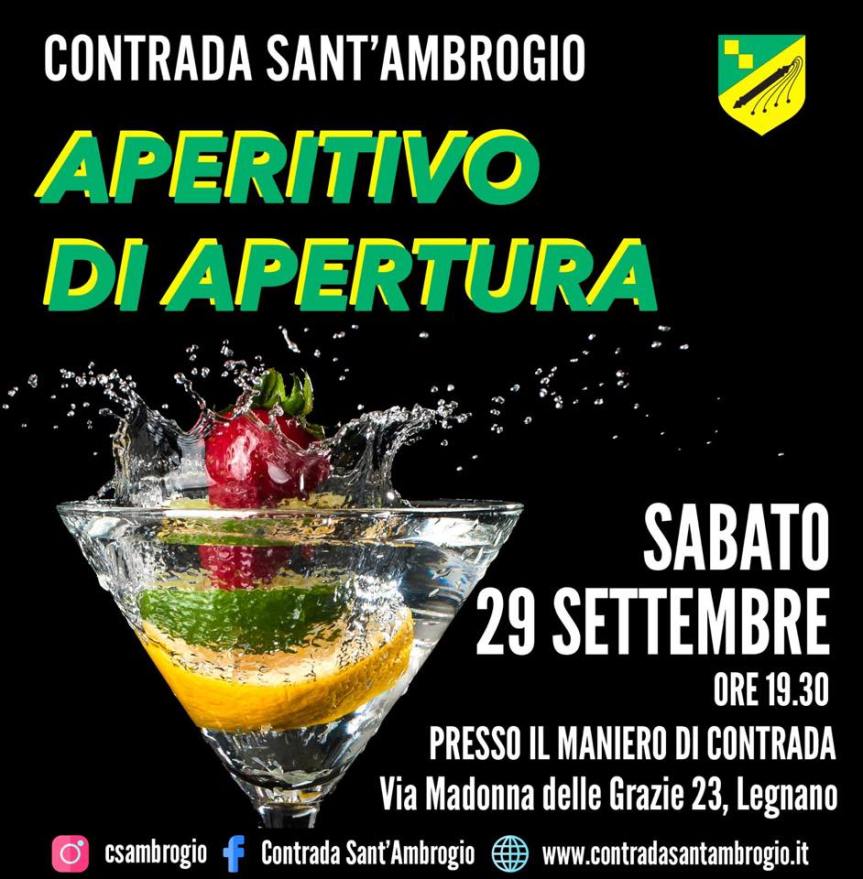 Palio di Legnano, Contrada Sant’Ambrogio: 29/09 Aperitivo di&nbsp;Apertura