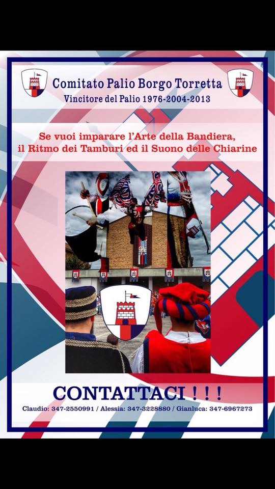 Palio di Asti, Borgo Torretta: Info per partecipare ai corsi per Musici e&nbsp;Sbandieratori