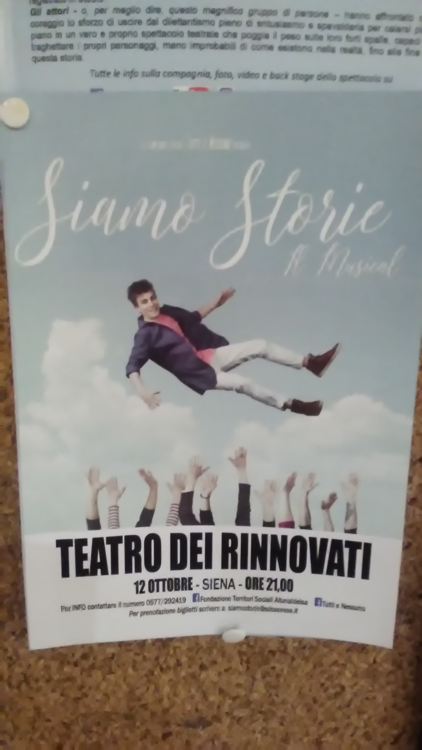 Siena: 12/10 al Teatro dei Rinnovati ” Siamo Storie il&nbsp;Musical”