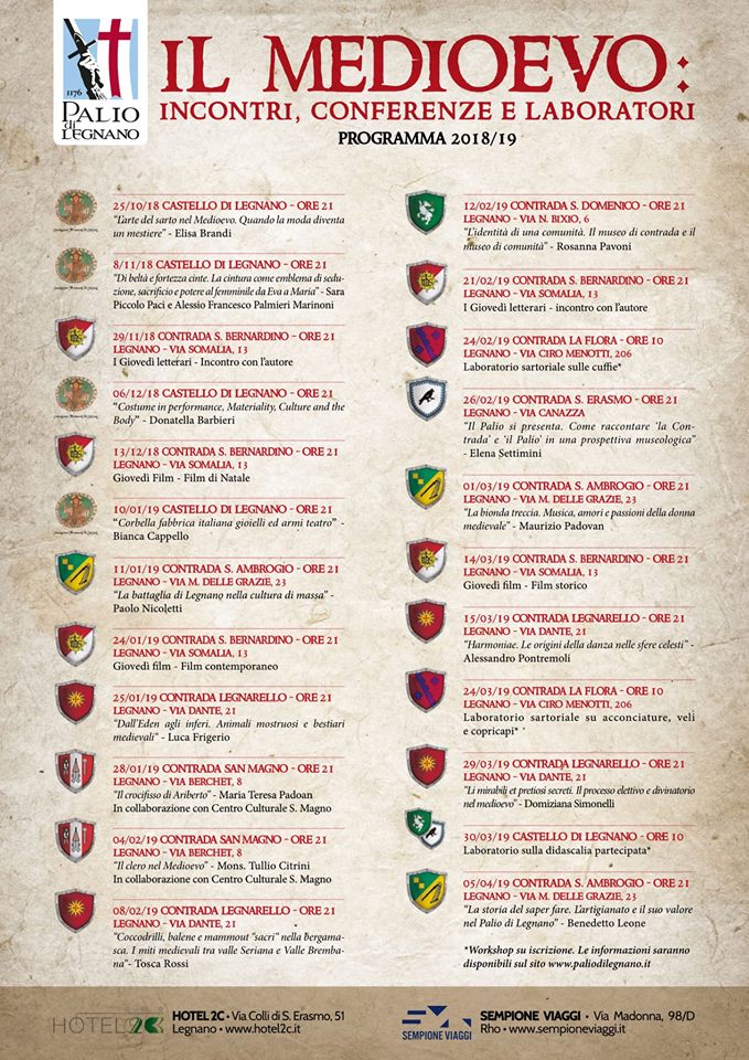 Palio di Legnano: Palio 2019, le date e gli appuntamenti culturali organizzati dalle&nbsp;Contrade