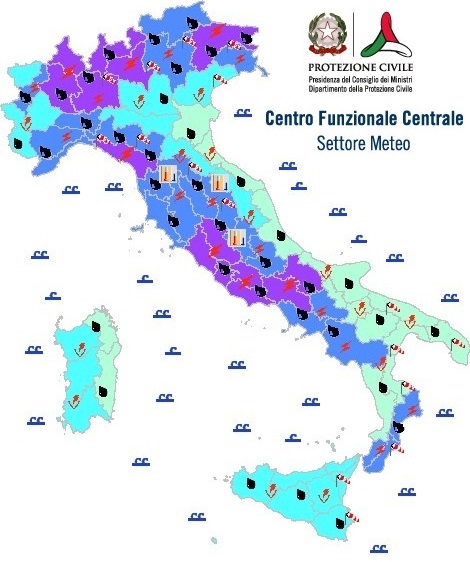 Italia, Meteo: Il Bollettino di Vigilanza Meteorologica Nazionale per Domenica 28&nbsp;Ottobre