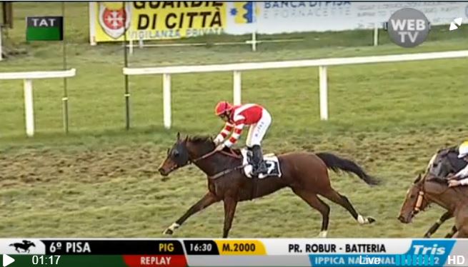 Ippica, Pisa: Oggi 29/11 Risultati 6^ Corsa Vince Winsurf&nbsp;Doda