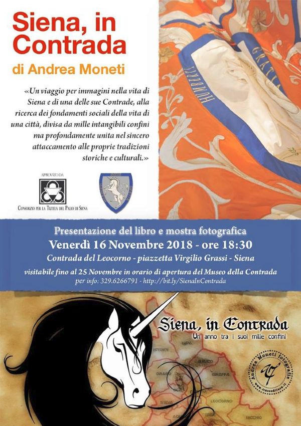 Siena, Contrada del Leocorno: 16/11 ore 18.30 Presentazione libro e mostra fotografica  “Siena in&nbsp;Contrada”