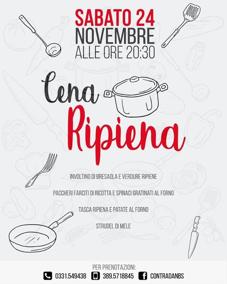 Palio di Legnano, Contrada San Bernardino: 24/11 Cena&nbsp;Ripiena