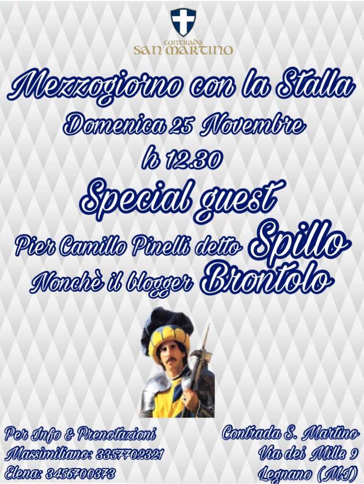 Palio di Legnano, Contrada San Martino: 25/11 “Mezzogiorno con la&nbsp;Stalla”