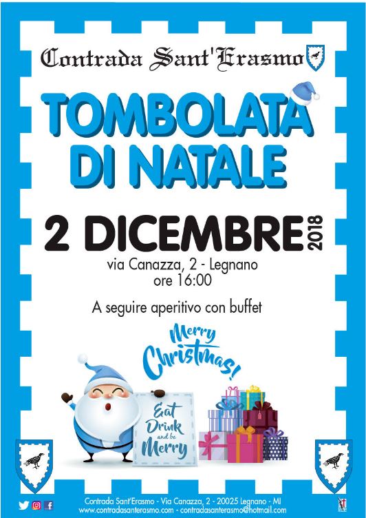 Palio di Legnano, Contrada Sant’Erasmo: 02/12 “Tombola di&nbsp;Natale”