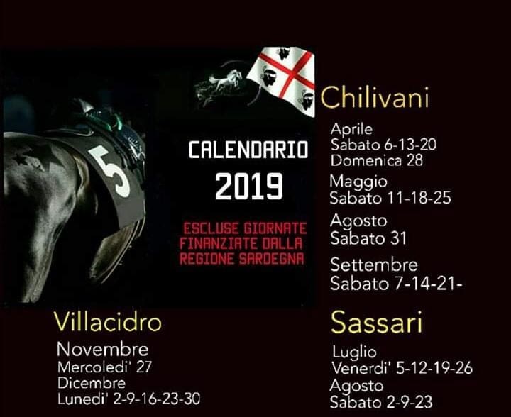 Ippica, Sardegna: Calendario Corse in Ippodromo 2019