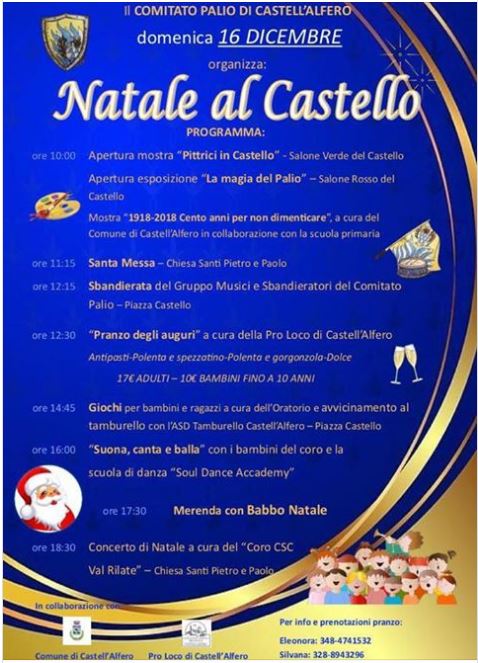 Palio di Asti, Comitato Palio Castell’Alfero: 16/12 “Natale al&nbsp;Castello”