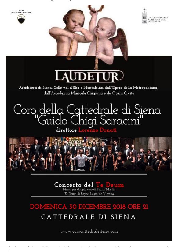 Siena: Al Duomo l’augurio per l’anno nuovo arriva con il coro della cattedrale, oggi 30/12 appuntamento con Laudetur