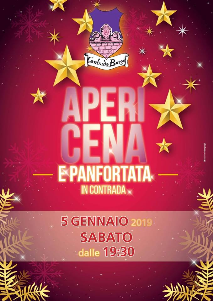 Palio di Castel del Piano, Contrada Borgo: 05/01 ore 19.30 Apericena &&nbsp;Panfortata