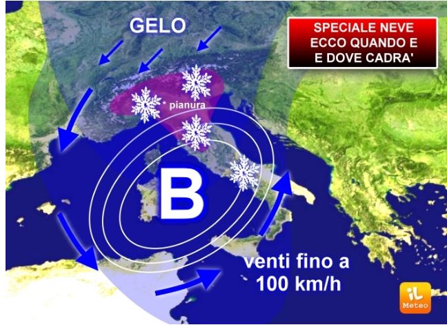 italia, Meteo: E’ l’ora della NEVE. Ecco DOVE e QUANDO cadrà fino in PIANURA&nbsp;[DETTAGLI]