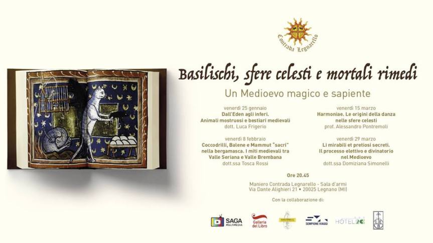 Palio di legnano, Contrada Legnarello: Domani 25/01 “Dall’Eden agli inferi. Animali mostruosi e bestiari medievali”