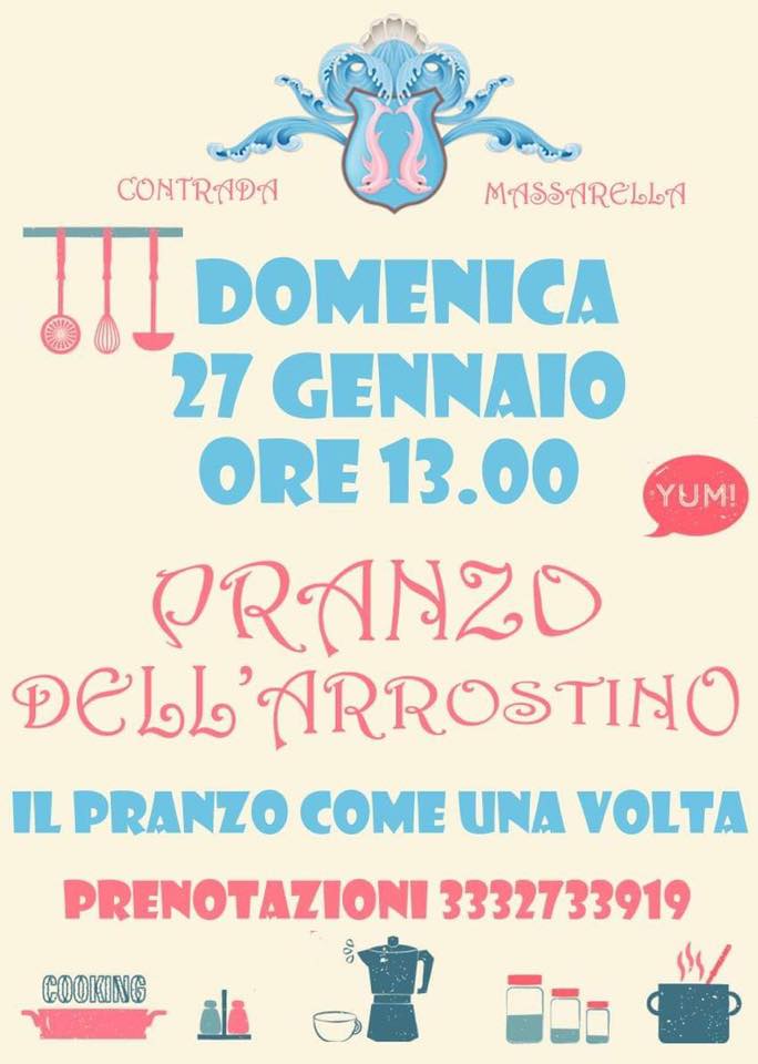 Palio di Fucecchio, Contrada Massarella: 27/01 Pranzo dell’Arrostino