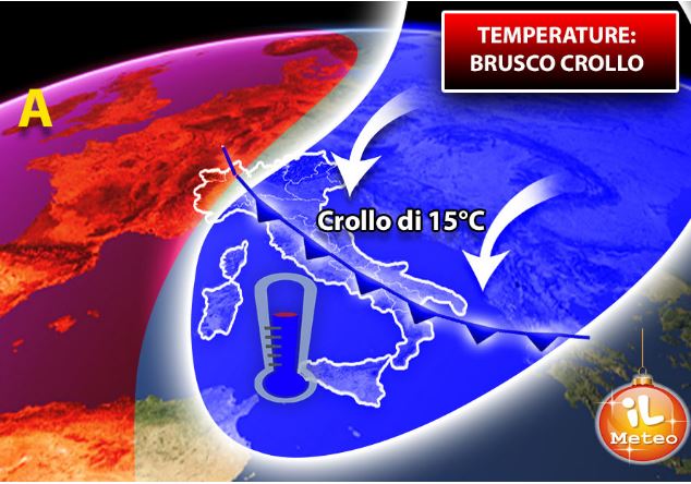 Italia, Meteo: TEMPERATURE, valori nell’ABISSO, brusco crollo, fino a 15°C in meno. Ecco quanto durerà il&nbsp;FREDDO