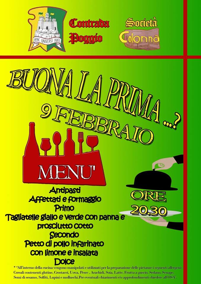 Palio di Castel del Piano, Contrada Poggio: 09/02 Buona la&nbsp;Prima!?