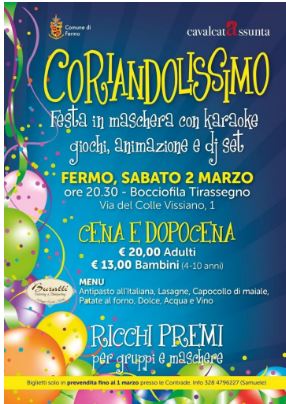 Cavalcata dell’Assunta: 02/03 “Coriandolissimo 2019”