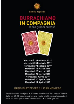 Palio di Legnano, Contrada Legnarello: Dal 13/02 Riprende “Burrachiamo in Compagnia”