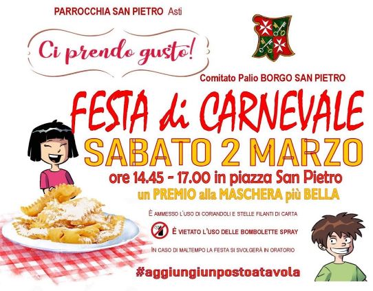 Palio di Asti, Comitato Palio Borgo San Pietro: 02/03 Festa di&nbsp;Carnevale