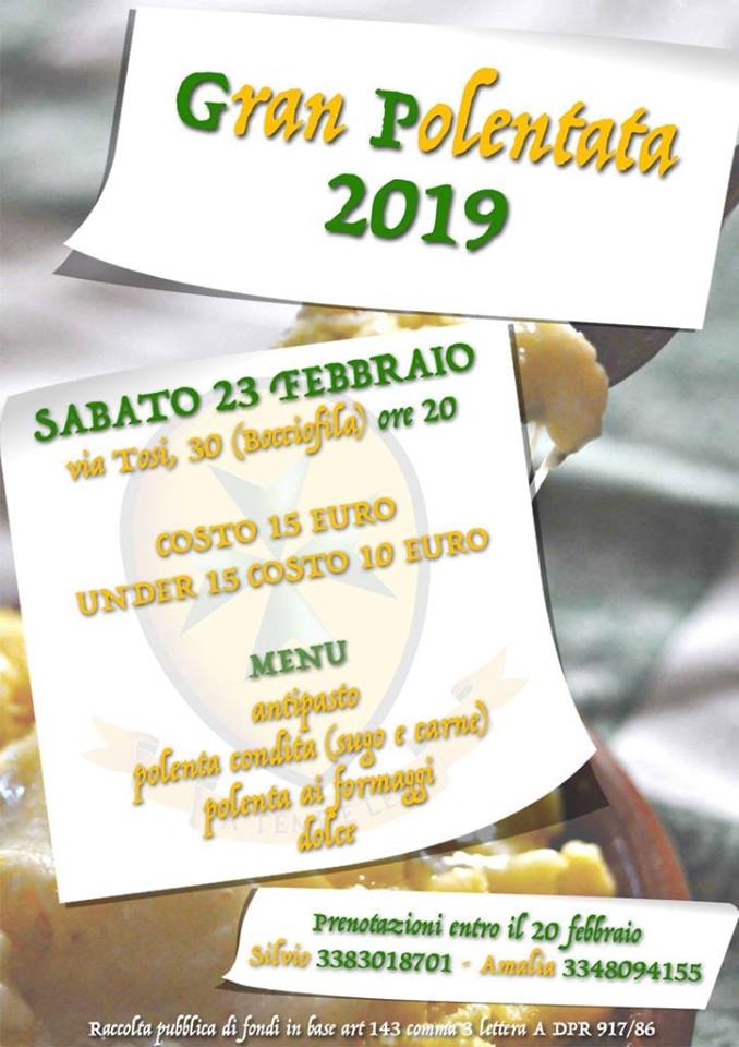 Palio di Asti, Borgo San Lazzaro: 23/02 “Gran Polenta&nbsp;2019”