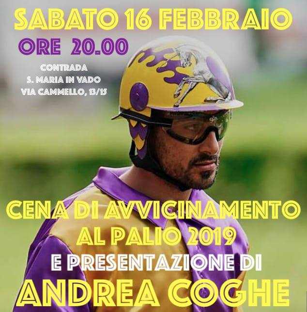 Palio di Ferrara, Contrada Santa Maria in Vado: 16/02 A cena col&nbsp;Fantino