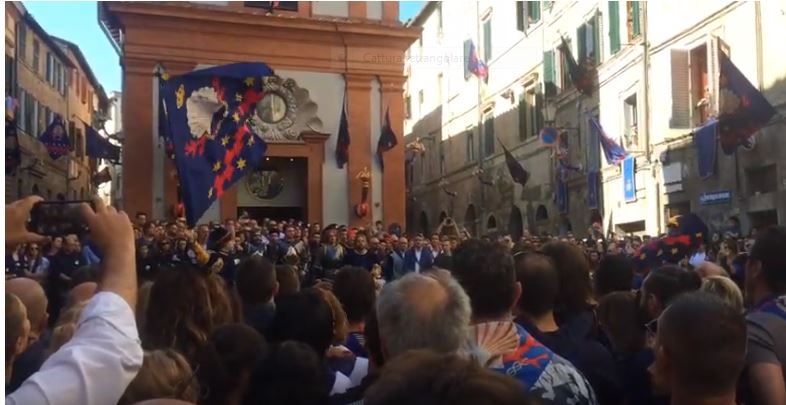 Palio di Siena: Palio di Siena straordinario nobile contrada del nicchio sbandierata in&nbsp;contrada