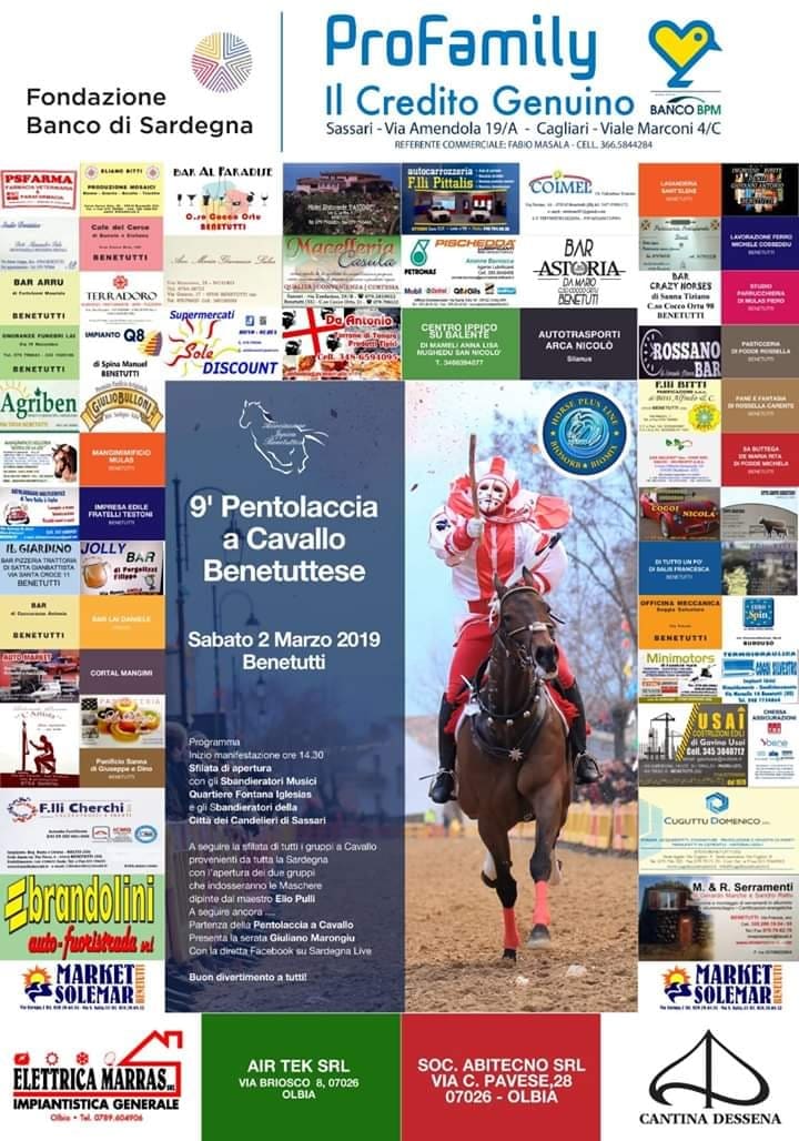 Associazione Ippica Benetuttese: Ringrazimenti agli Sponsor della 9^ “Pentolaccia Benetuttese ” del&nbsp;02/03