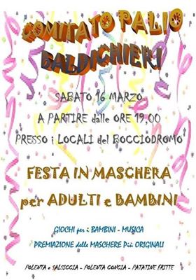 Palio di Asti, Comitato Palio Baldichieri: Domani 16/03 “Festa in&nbsp;Maschera”