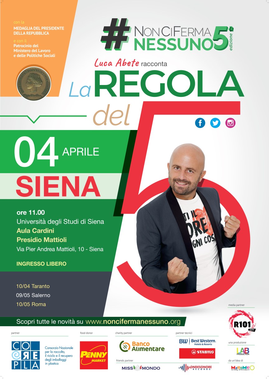 Siena, Università di Siena: 04/04 #NonCiFermaNessuno, incontro con Luca Abete, inviato di Striscia La&nbsp;Notizia