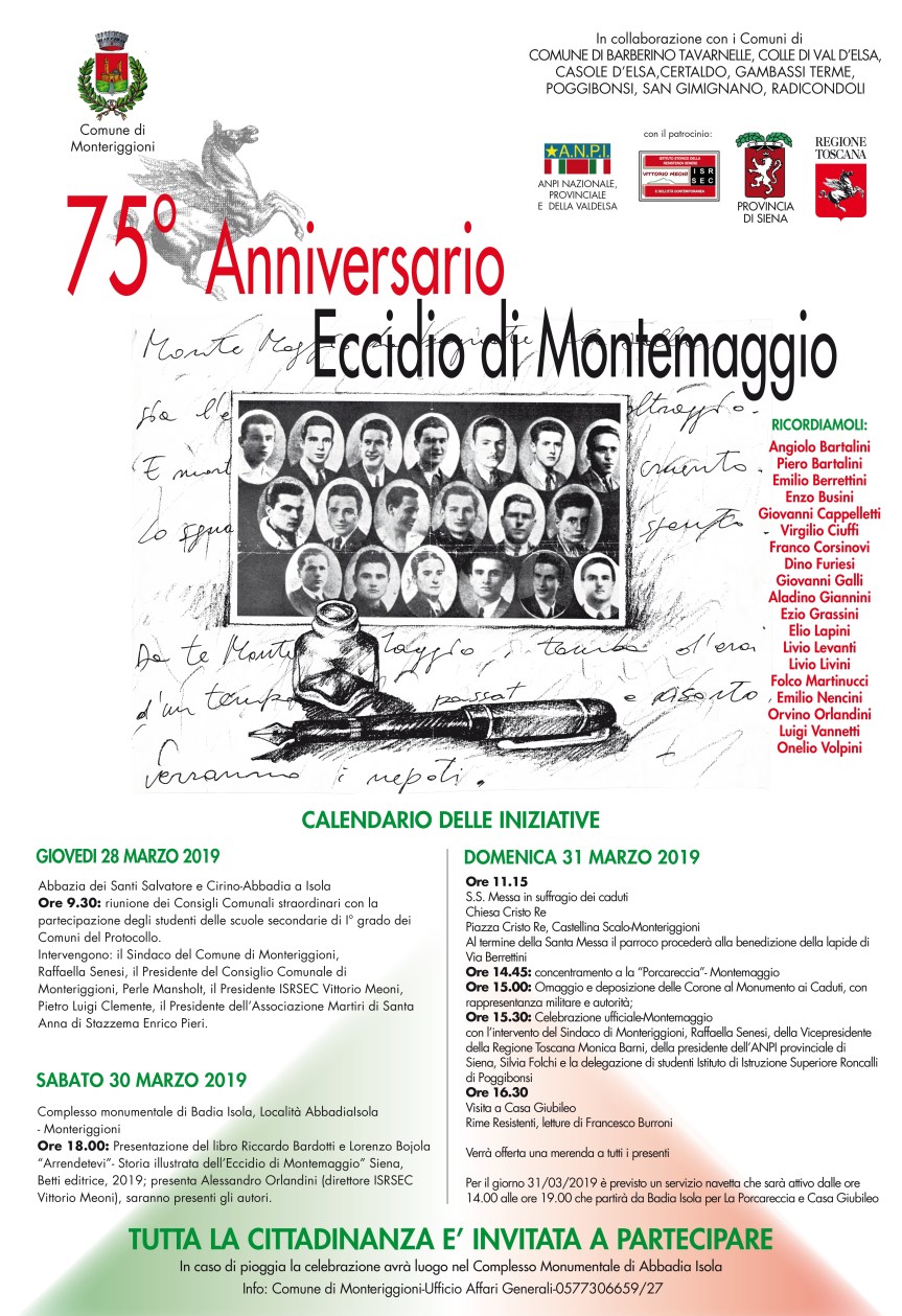 Siena: “Perché nessun rappresentante del Comune era presente alla commemorazione dell’eccidio di&nbsp;Montemaggio?”