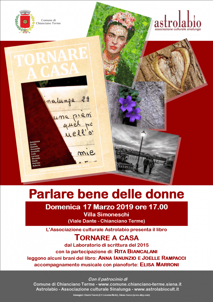 Provincia di Siena: ”Parlare bene delle donne”, a Chianciano la presentazione del libro ”Tornare a&nbsp;casa”