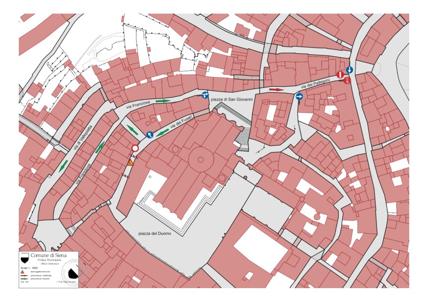 Siena: Modifiche alla viabilità in via dei Fusari e via dei&nbsp;Pellegrini