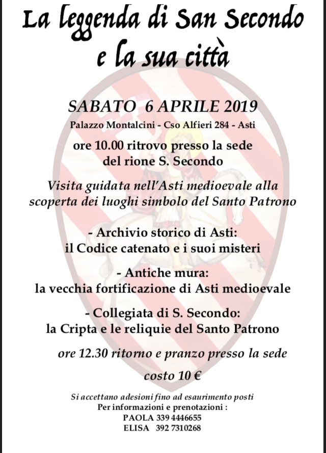 Palio di Asti, Rione San Secondo: 06/04 “La Leggenda di San Secondo e la sua&nbsp;Città”