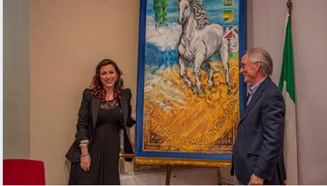 Palio della Costa Etrusca: SARA E NELLO GUERRINI FIRMANO IL CENCIO DEL PALIO DELLA COSTA&nbsp;ETRUSCA