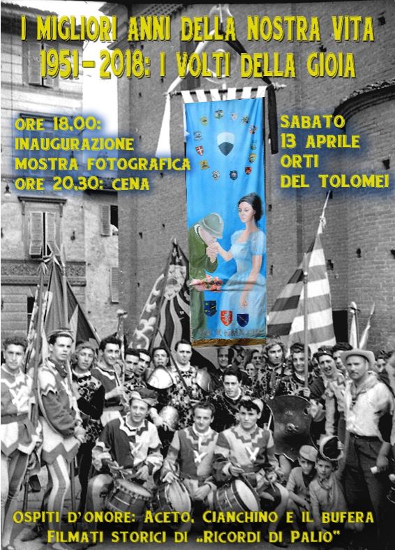 Siena, Contrada della Tartuca: Gli appuntamenti dal 09/04 al&nbsp;13/04