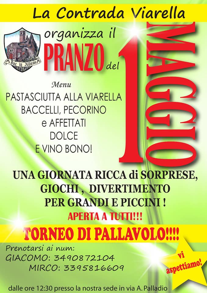 Palio di Bientina, Contrada Viarella: Pranzo del 1°&nbsp;Maggio
