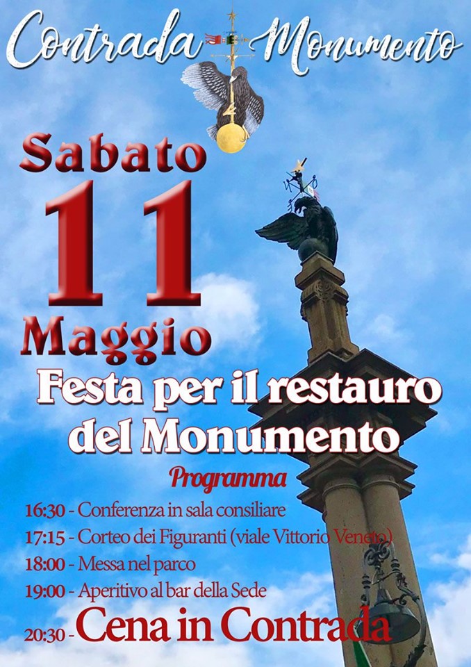 Palio di Castel del Piano, Contrada Monumento: Oggi 11/05 Festa per il restauro del Monumento