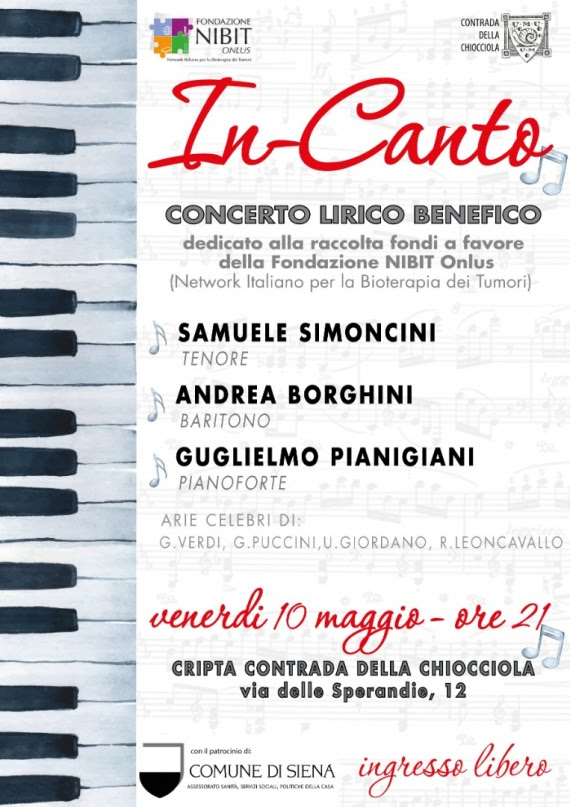 Siena, Contrada della Chiocciola: 10/05 ore 21.00 “In-Canto” Concerto Lirico&nbsp;Benefico