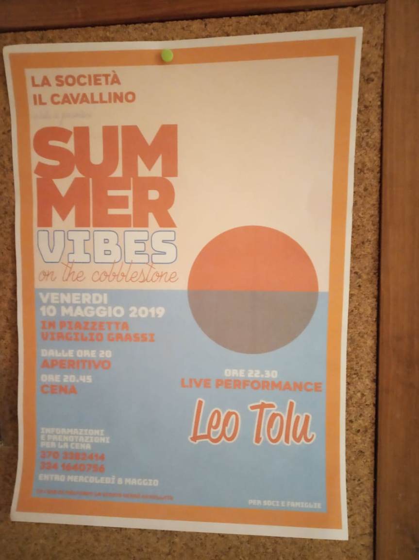 Siena, Contrada del Leocorno: 10/05 Summer Vibes on the Cobblestone • Leo Tolu live&nbsp;performance