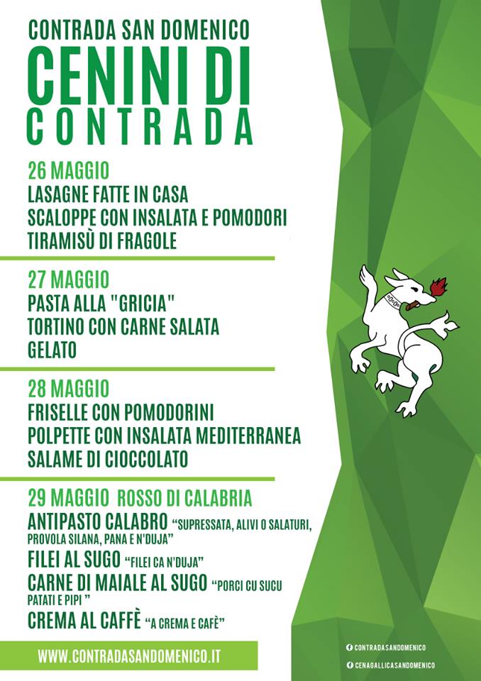 Palio di Legnano, Contrada San Domenico: 26-29/05 “Cenini di&nbsp;Contrada”